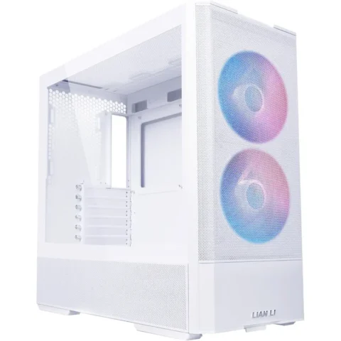 LIAN LI LANCOOL 207 Compact ATX RGB Gaming Computer Case White | LAN207RW | Tempered Glass Side Panel