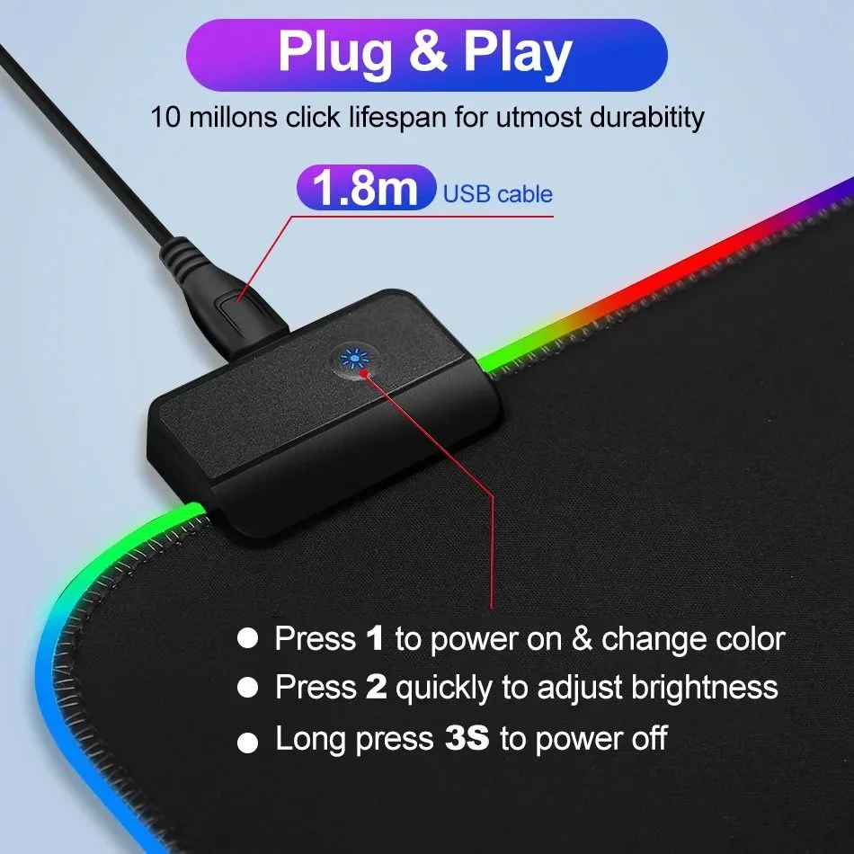 RGB Gaming Mouse Pad Large (800×300×4mm) - Image 4