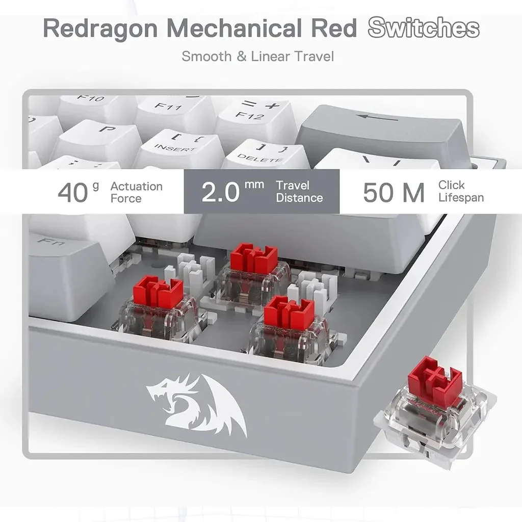 Redragon FIZZ K617 60% RGB Mechanical Keyboard with Red Switches - Image 6