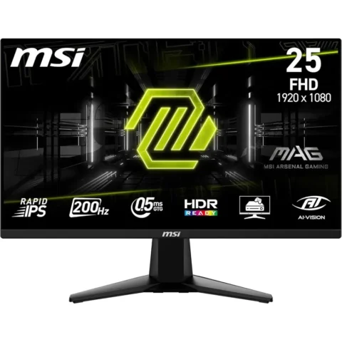 MSI MAG 255F E20 Gaming Monitor 24.5 Inch FHD Rapid IPS 200Hz 0.5ms HDR Ready