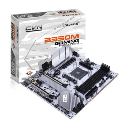 Colorful CVN B550M Gaming Frozen V14 Motherboard Supports AMD 5000 Gen Series (AMD B550/AM4), microATX, 5V ARGB
