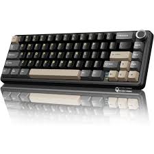 Attack Shark X66 Wireless Mechanical Gaming Keyboard with Knob, Tri Mode USB-C/BT5.0/2.4G Gasket Mounted 60% RGB Gaming Keyboard, Side Printed PBT Keycap, Hot Swappable Strawberry Switch (Star Black) - Image 3